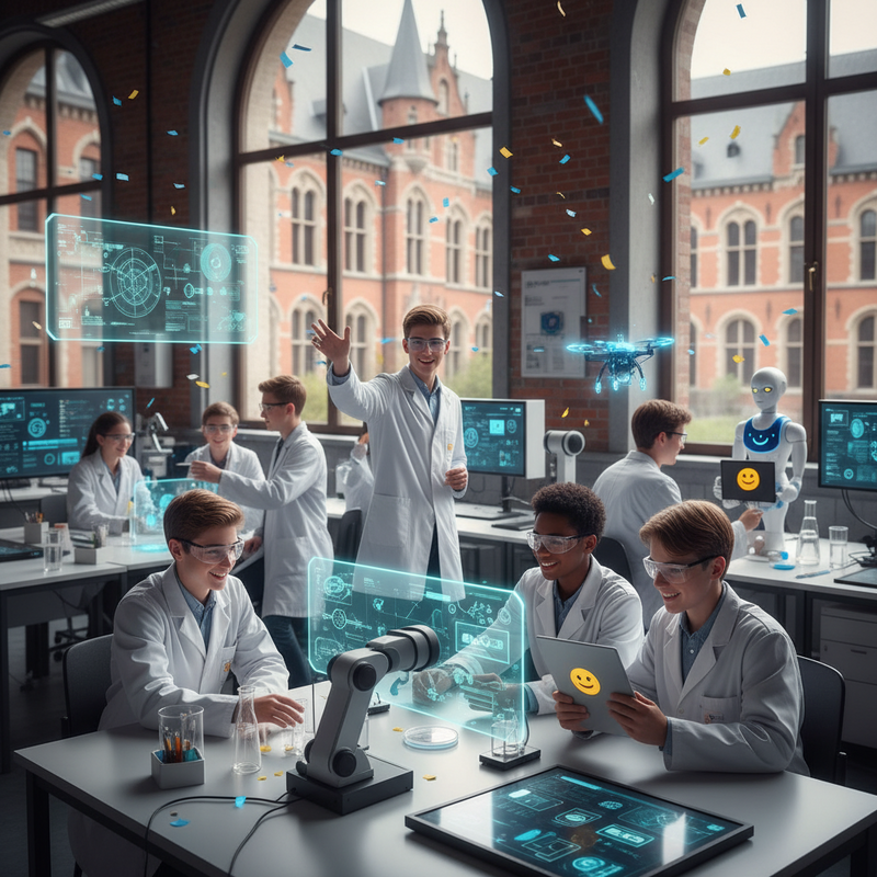 Scholieren voeren wetenschappelijke experimenten uit tijdens Tech & Science Day aan KU Leuven