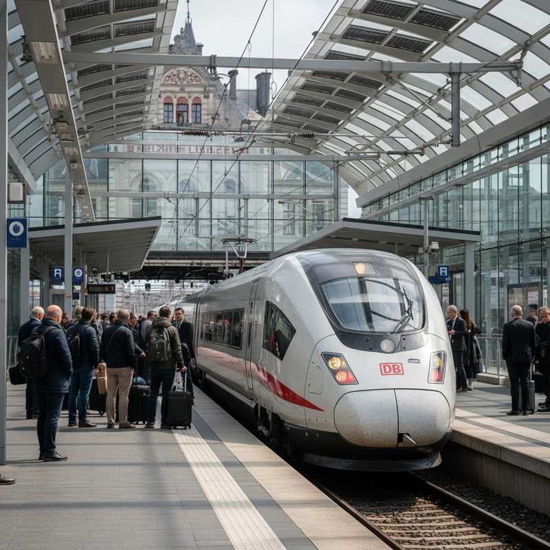 Moderne hogesnelheidstrein op het perron van station Leuven met wachtende reizigers