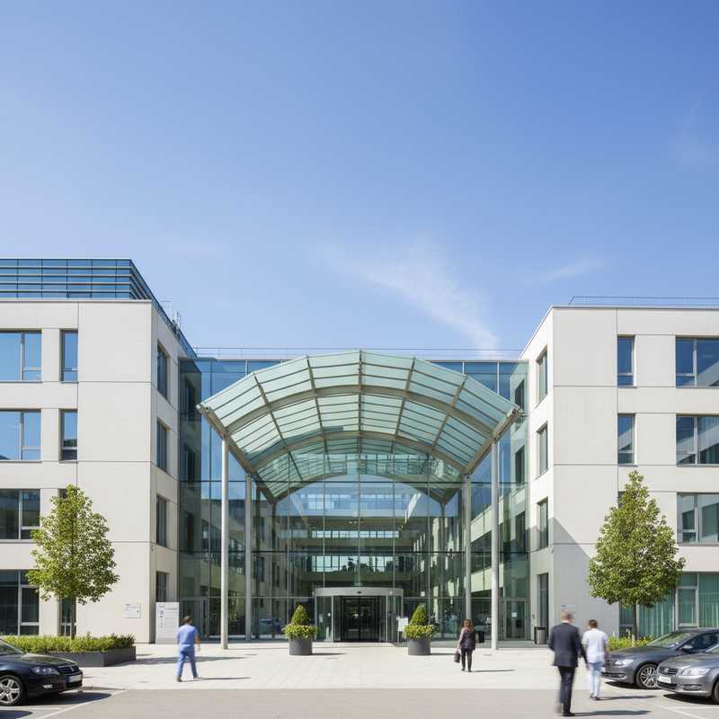 Buitenaanzicht van het UZ Leuven ziekenhuisgebouw waar professor Raphaël Suy zijn carrière als chirurg doorbracht