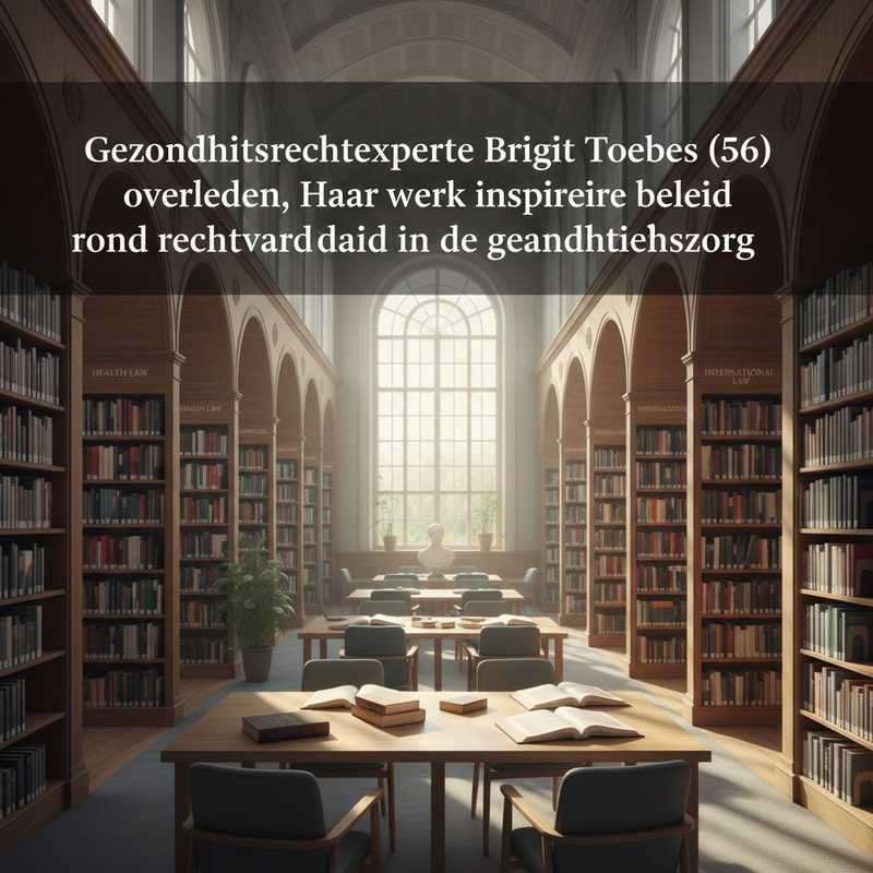 Universitaire bibliotheek met juridische boeken over gezondheidsrecht, symbolisch voor het academische werk van Professor Brigit Toebes