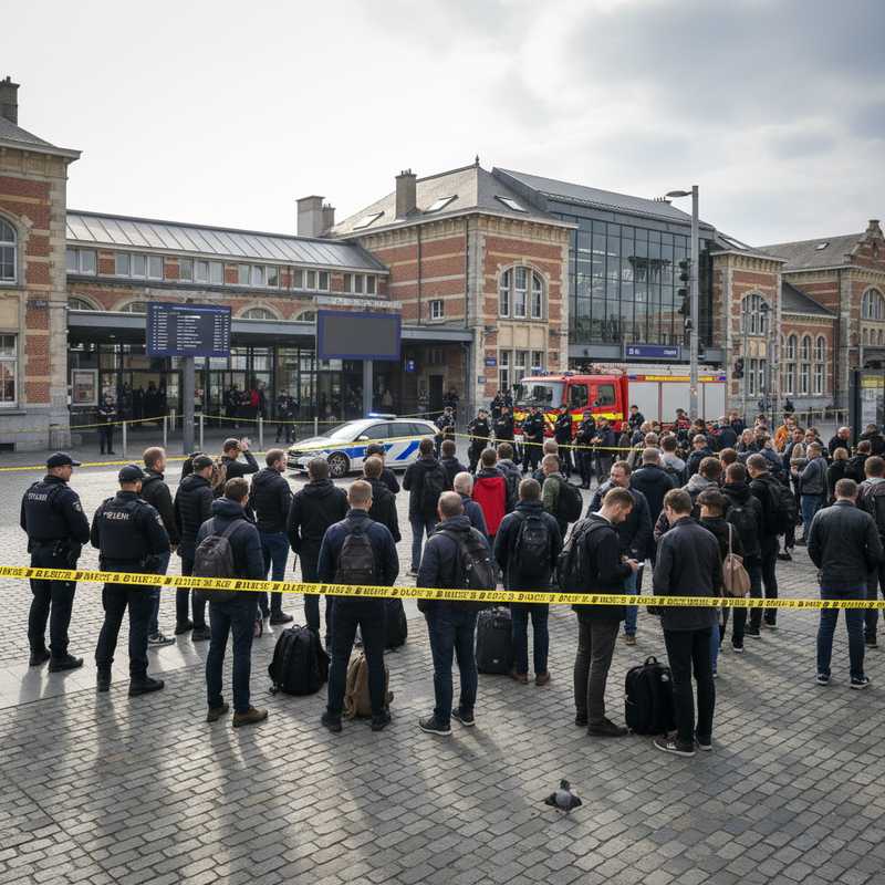 Politie en hulpdiensten aanwezig bij ontruimd treinstation Leuven met wachtende reizigers