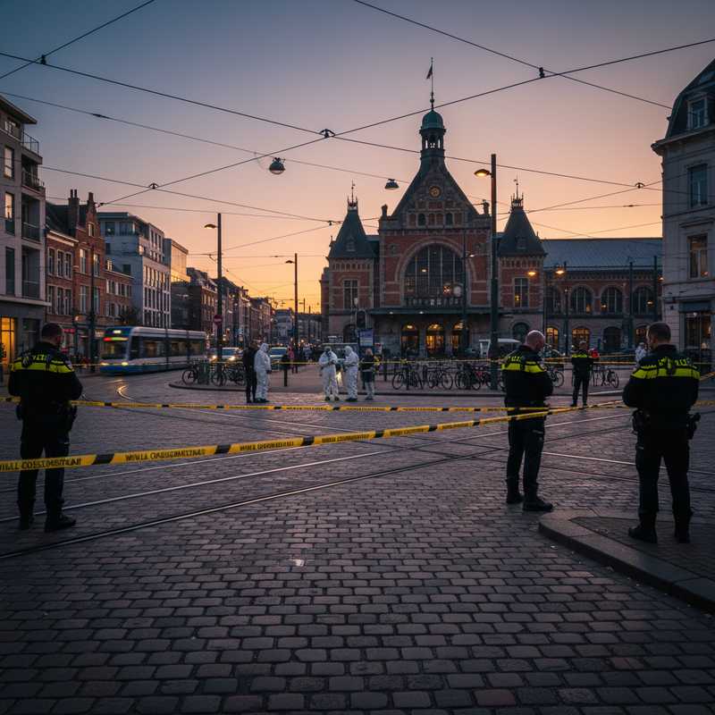 Politieafzetting en forensisch onderzoek bij kruispunt nabij Leuven Centraal Station na schietincident