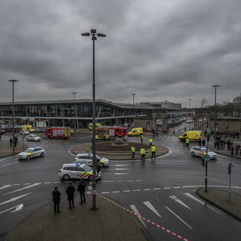 Politie en hulpdiensten bij afgebakende zone aan Diestsepoort Leuven na dodelijk incident