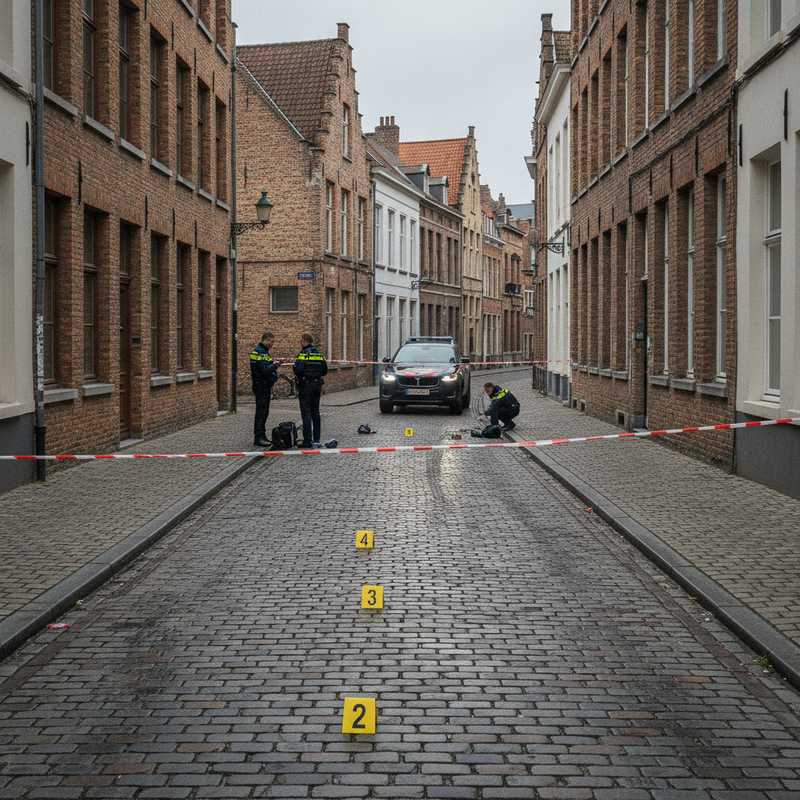 Politieonderzoek op straat in Leuven na verkeersongeval met vluchtmisdrijf