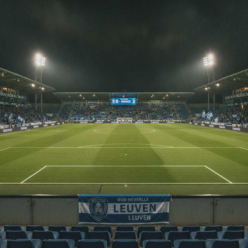 King Power at Den Dreef stadion in Heverlee tijdens de thuiswedstrijd tussen OH Leuven en Club Brugge